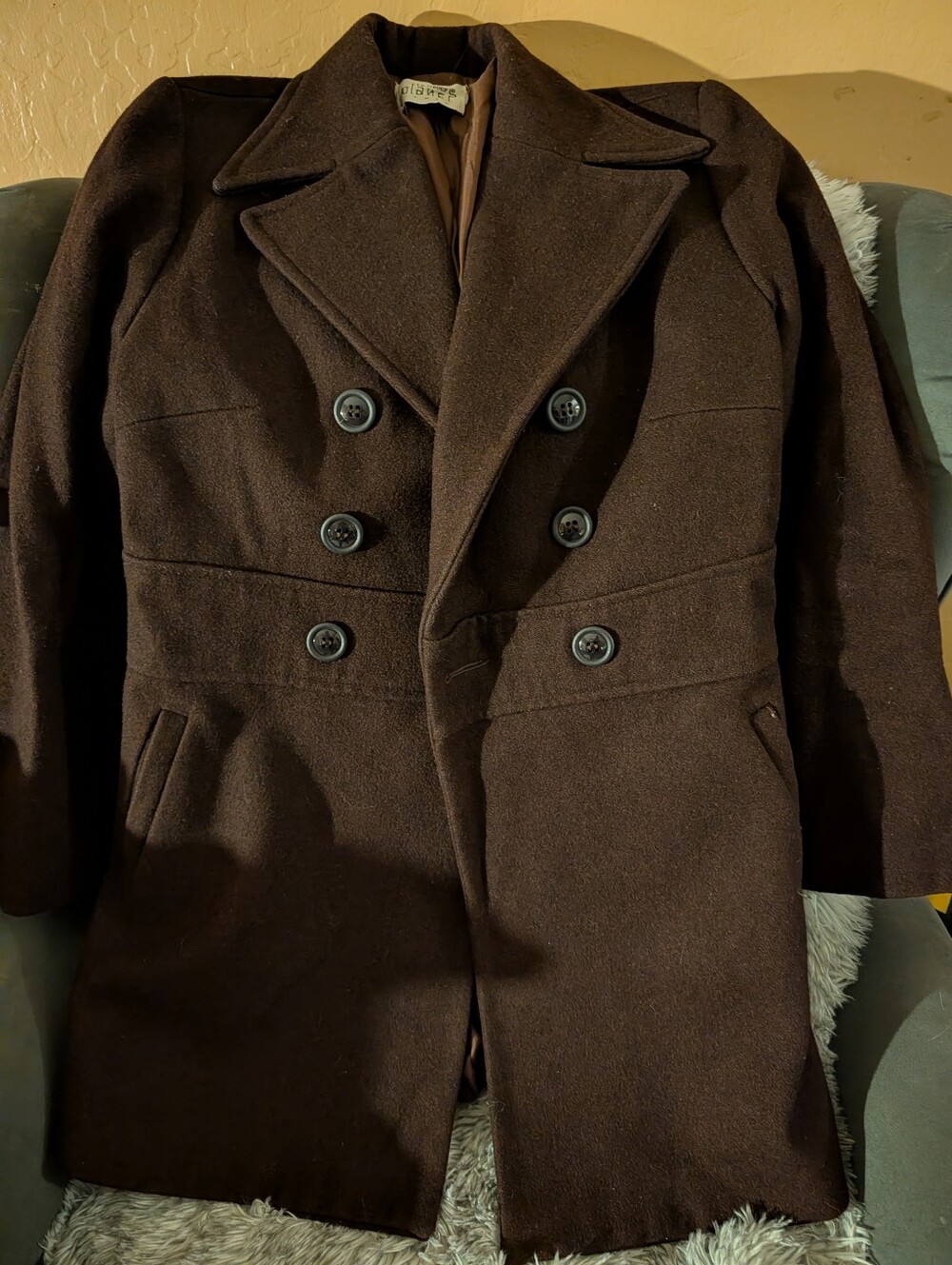 Le Group Planet Italy Womens Wool Peacoat - Brown